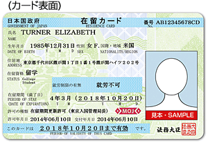 在留カード（表面）