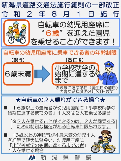 自転車の2人乗りができる場合の説明画像