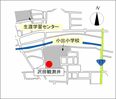 沢田の観測井の位置図