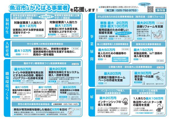 魚沼市はがんばる事業者を応援します！